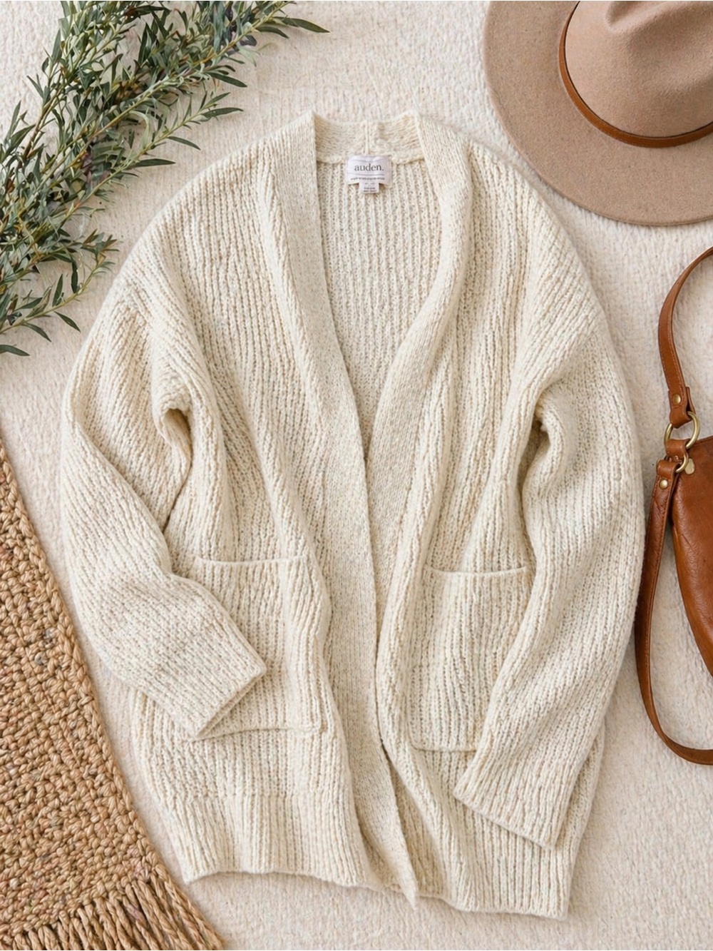 Auden Women's Cream Cardigan Sweater Size S